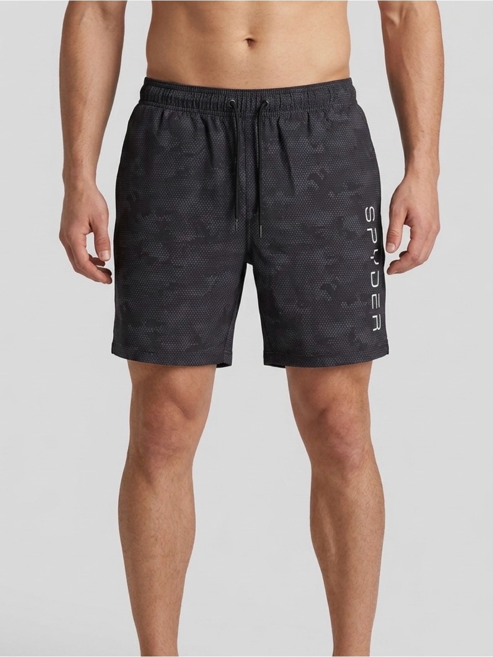 Spyder Black Camouflage Athletic Shorts with White Logo